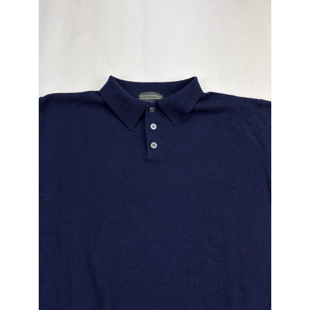 Banana Republic Men's Merino Wool Polo Sweater‎ L